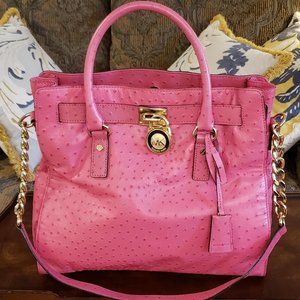 Michael Kors Pink Ostrich Tote